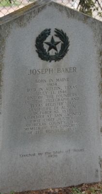 Joseph Baker Marker image. Click for full size.