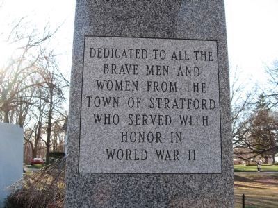 Stratford World War II Memorial. Click for full size. Stratford World War II Memorial image. Click for full size.