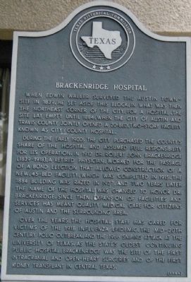 Brackenridge Hospital Marker image. Click for full size.