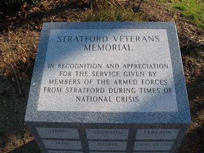 Stratford Veterans Memorial. Click for full size. Stratford Veterans Memorial image. Click for full size.