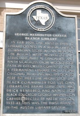 George Washington Carver Branch Library Marker image. Click for full size.