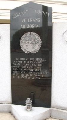 Ashland County Veterans Memorial image. Click for full size.