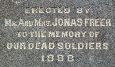 Freer Civil War Memorial Inscription image. Click for full size.