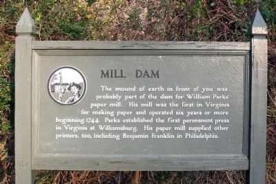 Mill Dam Marker. Click for full size. Mill Dam Marker image. Click for full size.