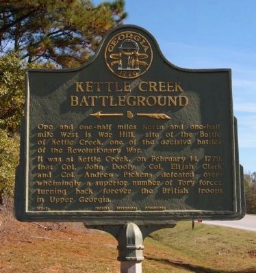 Kettle Creek Battleground Marker image. Click for full size.