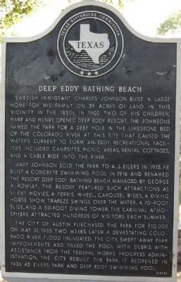 Deep Eddy Bathing Beach Marker image. Click for full size.