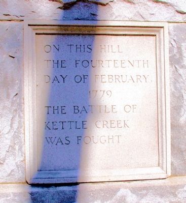 The Battle of Kettle Creek Marker (Front) image. Click for full size.