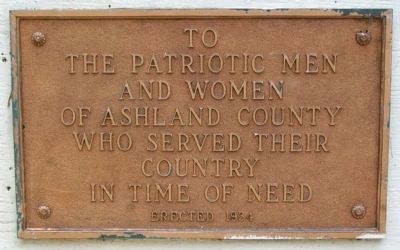 Ashland County Veterans Memorial Bridge Marker image. Click for full size.