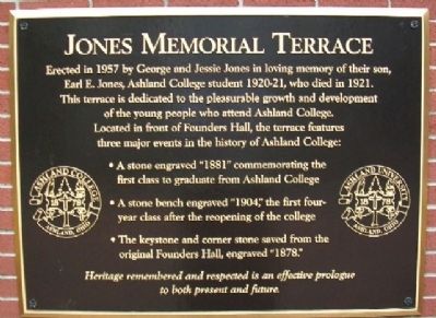 Jones Memorial Terrace Marker. Click for full size. Jones Memorial Terrace Marker image. Click for full size.