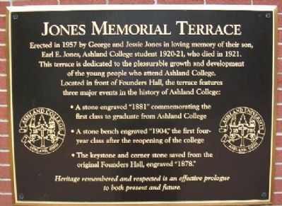 Jones Memorial Terrace Marker image. Click for full size.