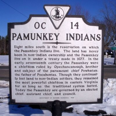 Pamunkey Indians Marker image. Click for full size.