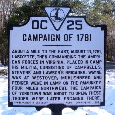 Campaign of 1781 Marker. Click for full size. Campaign of 1781 Marker image. Click for full size.