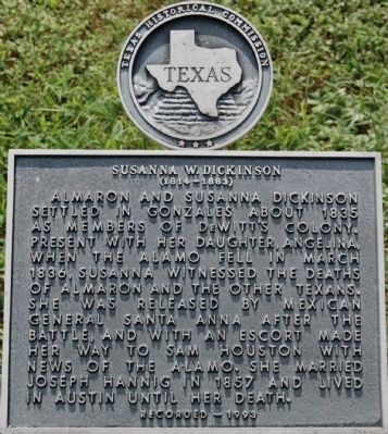 Susanna W. Dickinson Marker image. Click for full size.