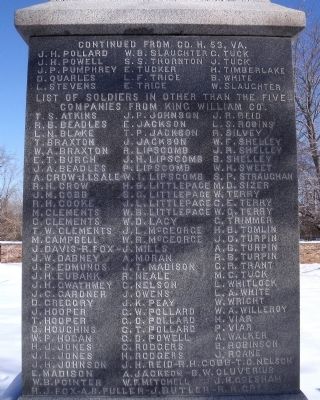 List of soldiers in other than the five companies from King William Co. image. Click for full size.