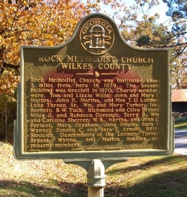 Rock Methodist Church Wilkes County Marker image. Click for full size.