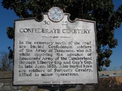 Confederate Cemetery Marker. Click for full size. Confederate Cemetery Marker image. Click for full size.