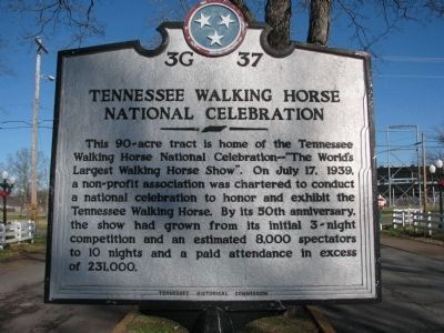 Tennessee Walking Horse National Celebration Marker. Click for full size. Tennessee Walking Horse National Celebration Marker image. Click for full size.