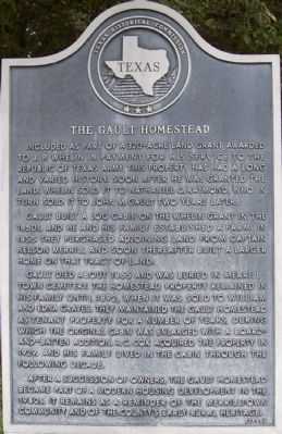 The Gault Homestead Marker image. Click for full size.