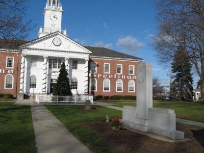 Stratford Veterans Monument in front of Stratford Town Hall. Click for full size. Stratford Veterans Monument in front of Stratford Town Hall image. Click for full size.