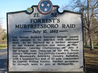 Forrest's Murfreesboro Raid Marker image. Click for full size.