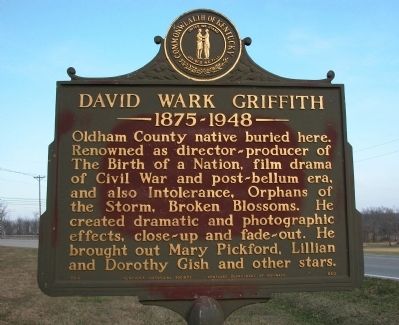 DAVID WARK GRIFFITH Marker. Click for full size. DAVID WARK GRIFFITH Marker image. Click for full size.