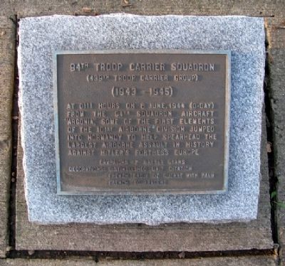 94th Troop Carrier Squadron Marker. Click for full size. 94th Troop Carrier Squadron Marker image. Click for full size.