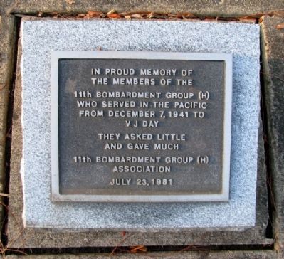 11th Bombardment Group (H) Marker. Click for full size. 11th Bombardment Group (H) Marker image. Click for full size.