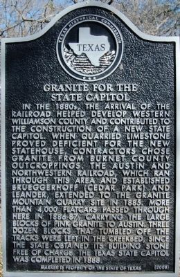 Granite for the State Capitol Marker image. Click for full size.