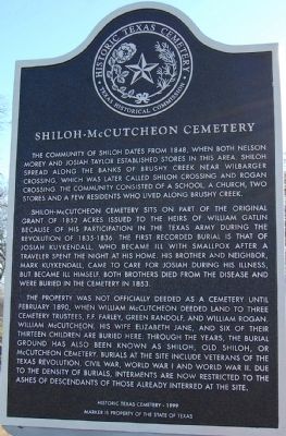 Shiloh-McCutcheon Cemetery Marker. Click for full size. Shiloh-McCutcheon Cemetery Marker image. Click for full size.