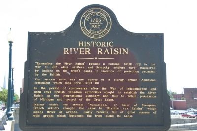 Historic River Raisin Marker image. Click for full size.