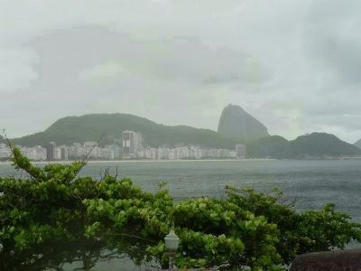 View from the casemate toward the north end of Copacabana Beach image. Click for full size.