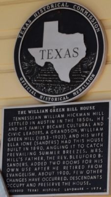 The William Green Hill House Marker image. Click for full size.