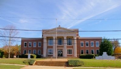 Barnesville Blues Marker and Lamar County Courthouse. Click for full size. Barnesville Blues Marker and Lamar County Courthouse image. Click for full size.