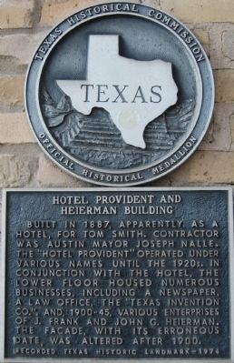 Hotel Provident and Heierman Building Marker. Click for full size. Hotel Provident and Heierman Building Marker image. Click for full size.