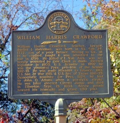 William Harris Crawford Marker image. Click for full size.