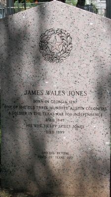 James Wales Jones Marker. Click for full size. James Wales Jones Marker image. Click for full size.