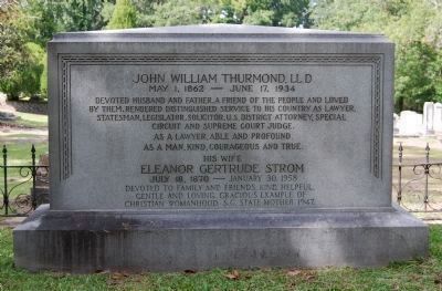 John William and Eleanor Strom<br>Thurmond Tombstone image. Click for full size.