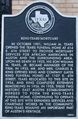 King-Tears Mortuary Marker image. Click for full size.