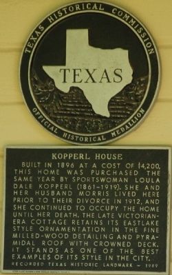 Kopperl House Marker image. Click for full size.