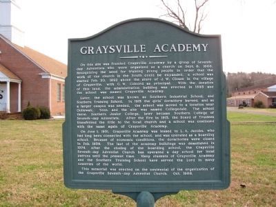 Graysville Academy Marker. Click for full size. Graysville Academy Marker image. Click for full size.