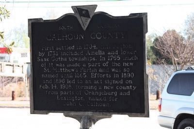 Calhoun County Marker, backside view. Click for full size. Calhoun County Marker, backside view image. Click for full size.