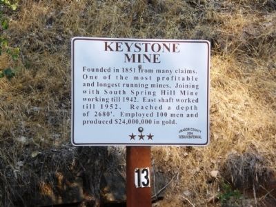 Keystone Mine Marker image. Click for full size.