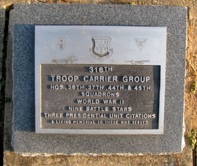 316th Troop Carrier Group Marker. Click for full size. 316th Troop Carrier Group Marker image. Click for full size.