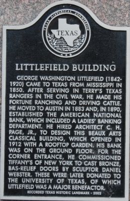 Littlefield Building Marker image. Click for full size.