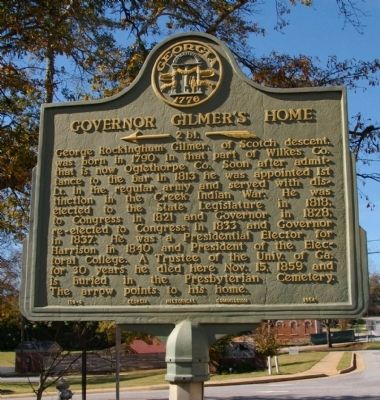 Governor Gilmer’s Home Marker image. Click for full size.