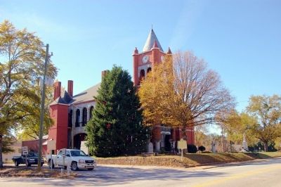 Oglethorpe County Marker and the Oglethorpe County Courthouse. Click for full size. Oglethorpe County Marker and the Oglethorpe County Courthouse image. Click for full size.