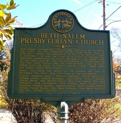 Beth-Salem Presbyterian Church Marker. Click for full size. Beth-Salem Presbyterian Church Marker image. Click for full size.