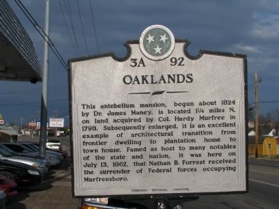 Oaklands Marker image. Click for full size.