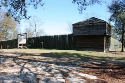 Replica of Fort Mitchell on the site of the orginal fort. image. Click for full size.