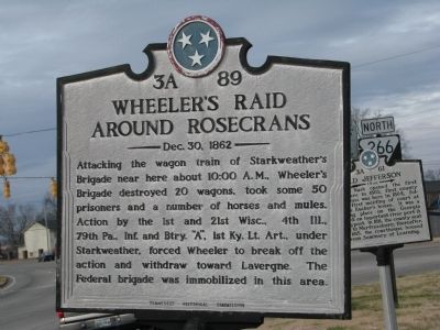 Wheeler's Raid around Rosecrans Marker image. Click for full size.